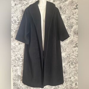 Vintage Lilli Ann Bin Blin Black Wool Cape Style Coat